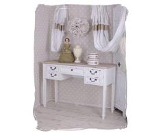 Antiker Schreibtisch, Computertisch, Schreibmöbel, Sekretär, Arbeitstisch, Tisch aus Holz im angesagten Vintage-Stil in Weiß - Palazzo Exclusive