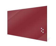 BANJADO Glas-Magnettafel mit 4 Magneten | Memoboard beschreibbar | Magnetboard Burgund | verschiedene Größen | Memotafel 70x50cm