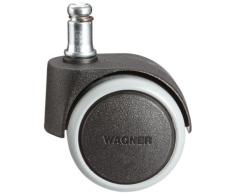 WAGNER Drehstuhlrollen/Bürostuhlrollen 5tlg. Set - SOFT - Durchmesser 50 mm, Softlauffläche, intervallgebremst, Steckstift 11 x 20 mm, Tragkraft 50 kg/Rolle - 02401161