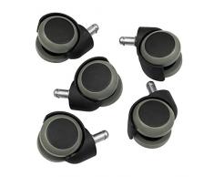 Bürostuhlrollen 200kg 11mm Stift Ø50mm Rollen Hartbodenrollen Stuhlrollen 5er Set