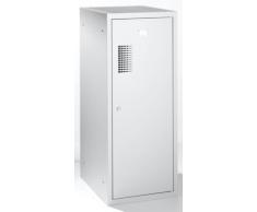 QUIPO Schließfachschrank, je 1 Kleiderstange - HxBxT 1000 x 400 x 500 mm, mit Zylinderschloss komplett lichtgrau