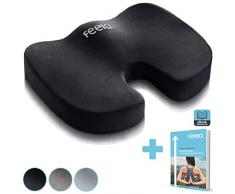 feela.® Orthopädisches Sitzkissen für Bürostuhl und Auto inkl. E-Book - Ergonomisches Sitzkissen wirkt Schmerzreduzierend, Erhöht Sitzkomfort, Fördert Durchblutung und Entlastet das Steißbein