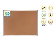Bi-Office Earth - Umweltfreundliche Pinnwand, Korktafel mit Aluminiumrahmen, Hochwertige Naturkorkoberfläche - 120 x 90 cm