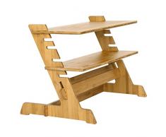 SONGMICS Steh-Sitz Schreibtisch Tischaufsatz Laptoptisch Monitorständer Arbeitsplatz Stehpult Sit Stand Workstation Höhenverstellbar leicht für Monitor Bildschirm Laptop LLD97N