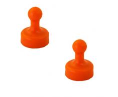 2 Stück Praktische Kegel Magnete Neodym für Pinnwand Ø20mm (Orange)