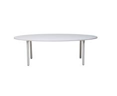 Certeo Bürotisch | Oval | HxBxT 75 x 240 x 120 cm | Weiss | Bürotisch Schreibtisch Arbeitstisch Tisch