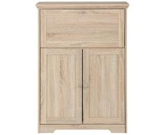 Loft24 A/S 2-TRG. Sekretär Schreibtisch Bürotisch Klappensekretär Schreibkommode MDF (eichefarben)