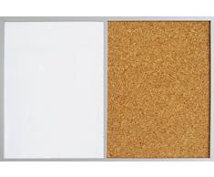 Magnettafel / Pinnwand (Kombiboard), 60x80 cm, mit silbernem Holzrahmen und MDF Rückwand