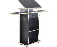 Certeo Stehpult in Anthrazit | Mobiler Tisch mit Laufrollen | Verstellbare Tischfläche | HxBxT 130 x 70 x 37 cm | Stehtisch Pult Tisch