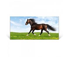 banjado - Magnettafel silber Pinnwand 78x37cm Memoboard Whiteboard mit Motiv Pferd