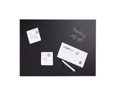 Relaxdays, schwarz Glas-Magnetboard 100 x 60 cm, beschreibbar, Memoboard, 3 Magneten, Sicherheitsglas, Magnettafel