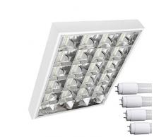 TOP SET LED Rasterleuchten mit 4X T8 LED 9W neutralweiß 4000K G13 Bürolampe Rasterlampe