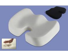 Viscoelastisches Sitzkissen viskoelastische Sitzauflage schwarz 45 x 36 x 8 cm coccyx Steißbeinkissen Visco / Visko Kissen für Rollstuhl Bürosessel Chefsessel Auto LKW Bus Dekubitus Sitzpolster Sitzauflage für Reise