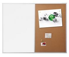 Dreams4Home Kombitafel Cádiz, Pinnwand, Memoboard, beschreibbar, Korktafel, Magnettafel, Schreibtafel, 90 x 60 cm