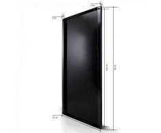 banjado Design Magnettafel schwarz | Wandtafel magnetisch 37x78cm groß | Metall Pinnwand | Memoboard mit Magneten und Montageset