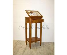 Casa Massivholz Rednerpult 127 cm honigfarben Stehpult Laptoptisch bernsteinfarben Lesepult Goldbraun