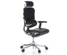 hjh OFFICE 652205 Chefsessel ERGOHUMAN Plus Leder Schwarz hochwertiger Bürosessel mit Vollausstattung, ergonomisch