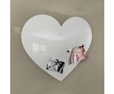 Herz Magnetwand - viele verschiedene Farben - XXL groß hochglanz (weiß (RAL 9003) glänzend)