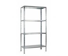 Schulte Regalwelt Lagerregal mit 4 Metallböden, 180x90x40cm Regalsystem, Steckregal mit einfacher Montage ohne Verschrauben, Traglast je Boden 65 Kg (260 Kg Gesamttraglast)