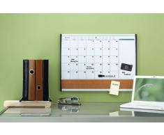 Rexel Monatsplaner, Magnetische, Trocken Abwischbare Tafel/Korkpinnwand, 585 x 430 mm, Mit Bogenrahmen, Inkl. Marker, Magneten und Montage-Kit, Weiß, 1903813