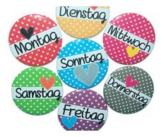 Wochenplaner Magnet Set für Magnetpinnwand Tage Kühlschrankmagnet Organisation