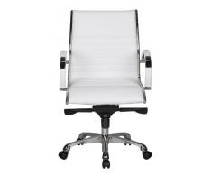 AMSTYLE Bürostuhl SALZBURG 2 Bezug Echtleder Weiß Design Schreibtischstuhl X-XL 120kg Chefsessel höhenverstellbar Drehstuhl ergonomisch mit Armlehnen Polster niedrige Rücken-Lehne Wippfunktion niedrig