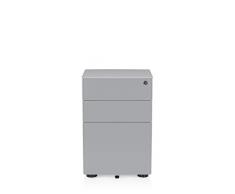 hjh OFFICE 743008 Rollcontainer Color Stahl Weiß/Grau Büro Schubladenelement mit Rollen, Hängeregister, abschließbar