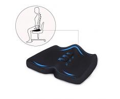 MARNUR Orthopädisches Sitzkissen für Büro Auto Rollstuhl Haushalt Ergonomisches Stuhlkissen aus Memory Schaum Anti-Rutsch Vielseitig Einsetzbar (Schwarz)