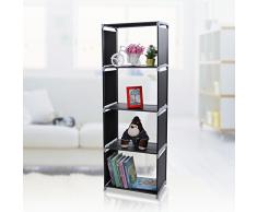 SONGMICS 4 Fächer Standregal 147 x 50 x 30 cm Aufbewahrung Lagerregal Haushaltregal Bücherregal Regale für Küche, Flur, Diele, Keller oder Arbeitszimmer LSN14H, Stoff, 50 x 30 x 147 cm