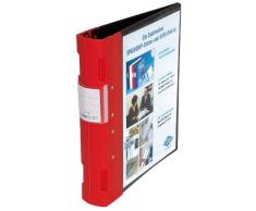 Ordner Ergogrip Präsentationsordner A4, 4-Ringmechanik, Kunststoff, 31,3 x 5,6 x 28,0 cm, schwarz/rot