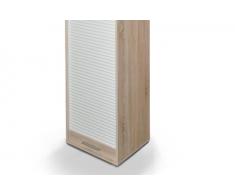 Rolloschrank 759 eiche sägerau / weiss