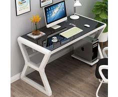 YQ WHJB Glas Klar Computertisch,große Einfache Computer Schreibtisch,100% Metal Frame Büro Schreibtisch Studie Schreiben Laptop Workstation Baugruppe-i 120x60x75cm(47x24x30inch)