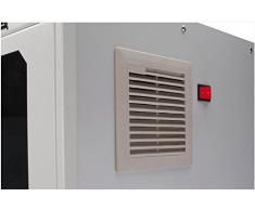 DIGITUS Professional SOHO Computergehäuse/PC-Schrank, abschließbare Glastür, inkl. Laufollen und Lüfter, Grau