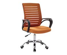 YFAH Bürostuhl,Multifunktionaler Computerstuhl Chefsessel Ergonomischer Gegen Rückenschmerzen Orange Mesh-Breathable Schreibtischstuhl,Latex