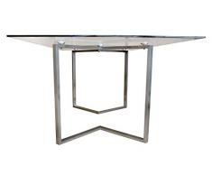 CHYRKA® Esszimmertisch Esstisch Wohnzimmertisch Bürotisch Computertisch Beistelltisch Edelstahl Schminktisch Moderne Design Glas Schreibtisch (180 x 90 cm)