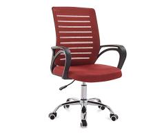YFAH Bürostuhl,Höhenverstellbarer Drehstuhl Mit Rot Netzrückenlehne Multifunktionaler Chefsessel Schreibtischstuhl Ergonomischer Gegen Rückenschmerzen,Sponge