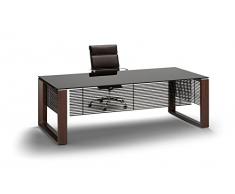 Bralco Schreibtisch mit Glasplatte Arche, Glasschreibtisch, Design Büromöbel, Chefschreibtisch, Chefbüro, italienische Designermöbel