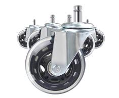 Karrong Bürostuhl Rollen Hartbodenrollen 5er Set, Bürostuhlrollen Sehr leise 360 ° Drehstuhlrollen, Premium Caster Hartboden, 11mm x 22 mm, für All Bodenarten Schreibtischstuhl Bürostuhl, Schwarz