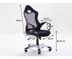 Designer Leder Chefsessel / Bürosessel / Bürostuhl / Drehstuhl New Age Farbe SCHWARZ Chrom Fußkreuz, günstig