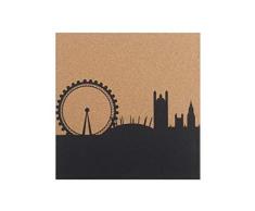 Pinnwand aus Kork, rahmenlos, 3 verschiedene Skylines, 40 x 40 cm