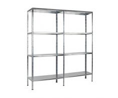 Schulte Regalwelt 2er Set Lagerregal mit 8 Metallböden, 180x160x40cm Regalsystem, Steckregal mit einfacher Montage ohne Verschrauben, Traglast je Boden 65 Kg (520 Kg gesamt)