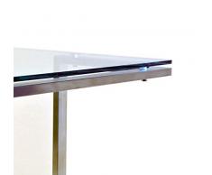 CHYRKA® Bürotisch Computertisch Beistelltisch Edelstahl Schminktisch Moderne Design Glas Schreibtisch (100x60 cm)