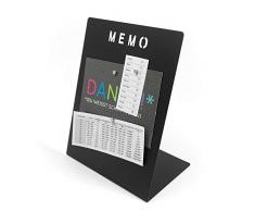 Magnettafel Memoboard mit Marker beschreibbar - 180 x 120 x 235mm inkl. Magnete - Schreibtisch Magnetboard Magnetpinnwand Magnet Whiteboard Pinnwand zum beschriften, Farbe:schwarz