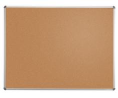 Pinnboard Maulstandard, 60 x 45 cm, Naturbelassener Kork, Aluminium-Rahmen, Grau