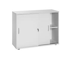 Möbelpartner Aktenschrank SERIE 4000 | HxBxT 760 x 1000 x 395 mm| lichtgrau | Aktenregal Schrank Regal Büroschrank Schiebetürenschrank