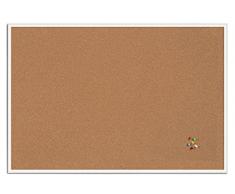 Bi-Office Pinnwand New Basic, Korktafel mit Weißem MDF Rahmen, 885x585 mm