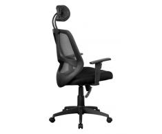 Amstyle Bürostuhl Florenz 2 Bezug Stoff Schreibtischstuhl höhenverstellbar Design 120 kg Chefsessel ergonomisch Drehstuhl hohe Rückenlehne Armlehnen verstellbar X-XL Hochlehner Kopfstütze ergo schwarz