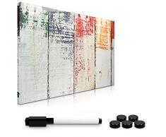Navaris Magnettafel Magnetpinnwand Memoboard zum Beschriften - 60x40 cm Notiztafel div. Designs - Tafel abwaschbar mit Halterung Magneten Stift