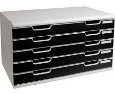 Exacompta 322014D Ablagesystem Modulo A3, 5 laden Classic, lichtgrau/schwarz