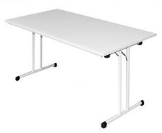 KLAPPTISCH Besprechungstisch Kantinentisch Verkaufstisch Schreibtisch 140x80 Lichtgrau/Stahl-Gestell 350510